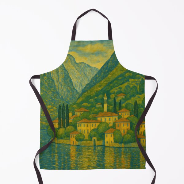 Item preview, Dreamy Lake Como — Gustav Klimt Inspired Lakescape designed and sold by FrescoDesign.