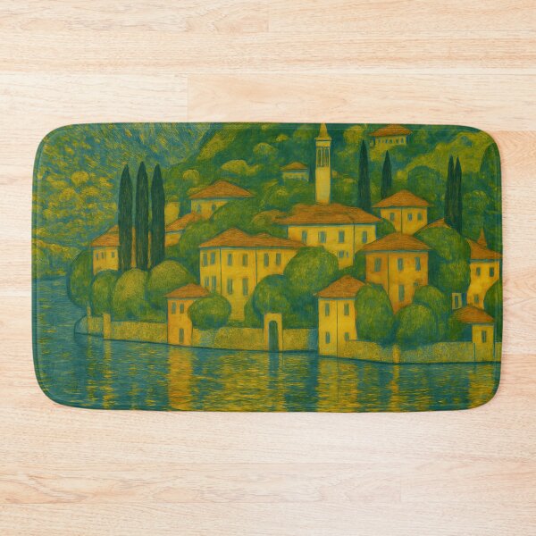 Item preview, Dreamy Lake Como — Gustav Klimt Inspired Lakescape designed and sold by FrescoDesign.