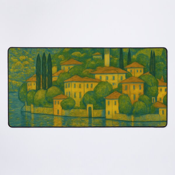 Item preview, Dreamy Lake Como — Gustav Klimt Inspired Lakescape designed and sold by FrescoDesign.