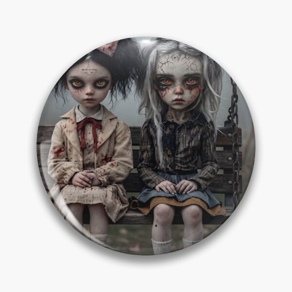 Item preview, The Playground Whispers - Creepy Doll Twins designed and sold by FlederMerch.