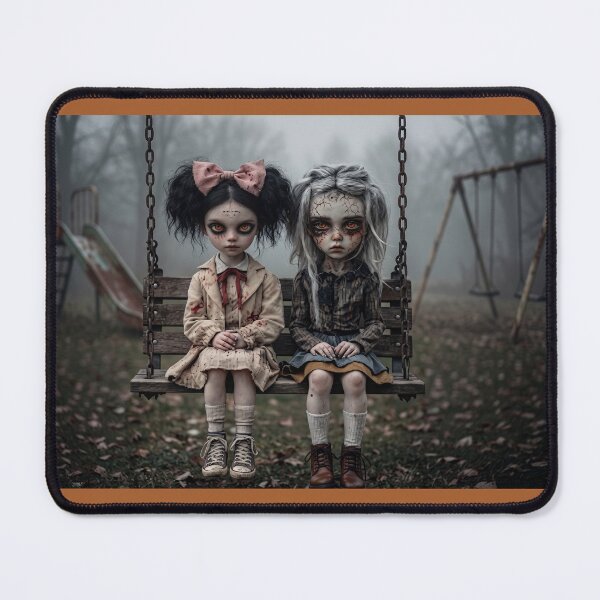 Item preview, The Playground Whispers - Creepy Doll Twins designed and sold by FlederMerch.