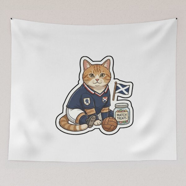 Item preview, Cute Soccer Player Ginger Cat with Match Day Treats Sticker designed and sold by Purely Art Shop.