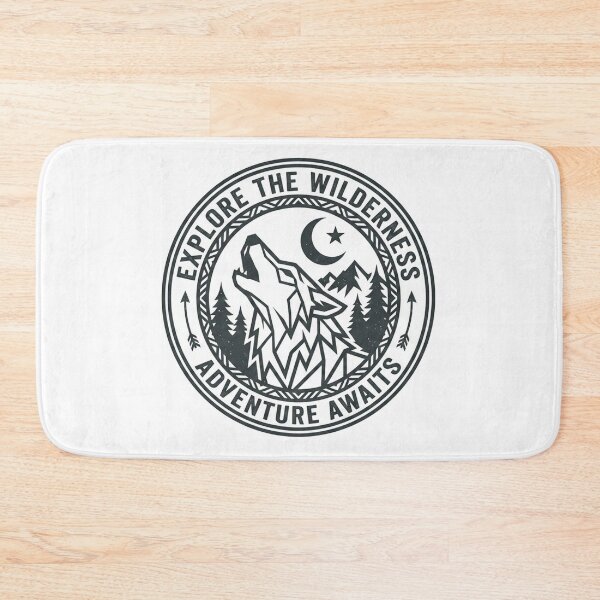 Item preview, Explore the Wilderness Adventure Awaits Howling Wolf Badge designed and sold by Owcomm.