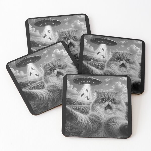 Item preview, Cat Selfie With Alien UFO Funny Cat Gifts designed and sold by will freed18.