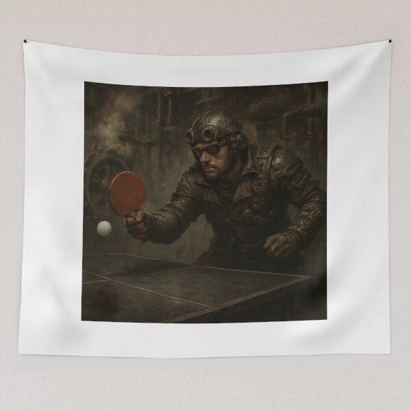 Item preview, Steampunk Ping Pong T-Shirt: Industrial Post-Apocalyptic Table Tennis Art designed and sold by OhMyPingCo.
