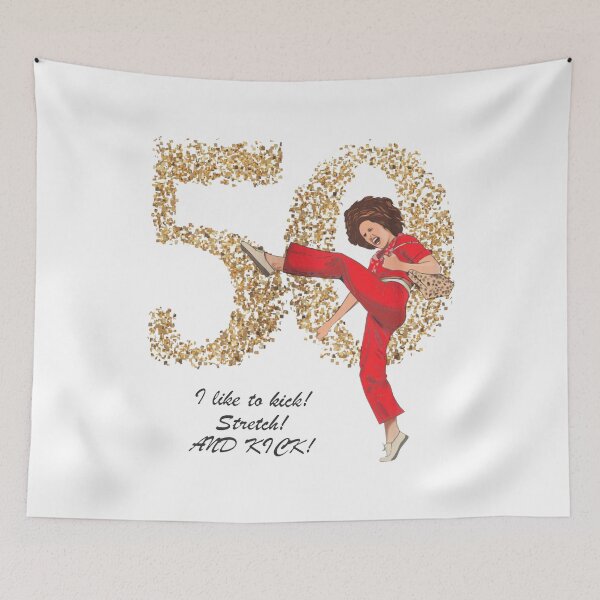 Item preview, I'm 50 and I like to Kick, Sally O'Malley is 50, 50th Birthday, 50 Year Old designed and sold by M-Andrews.