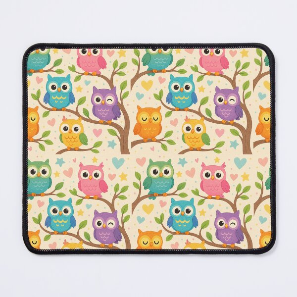 Item preview, Colorful Cartoon Owls on Branches designed and sold by purplesensation.
