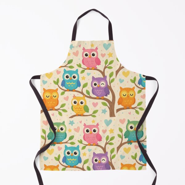 Item preview, Colorful Cartoon Owls on Branches designed and sold by purplesensation.