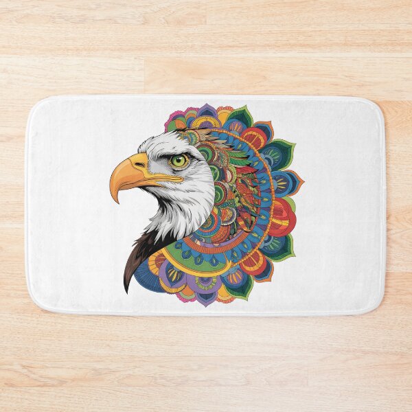 Item preview, Colorful Bald Eagle Mandala Boho Wildlife Art Patriotic Animal Design designed and sold by ArcticFoxStudio.