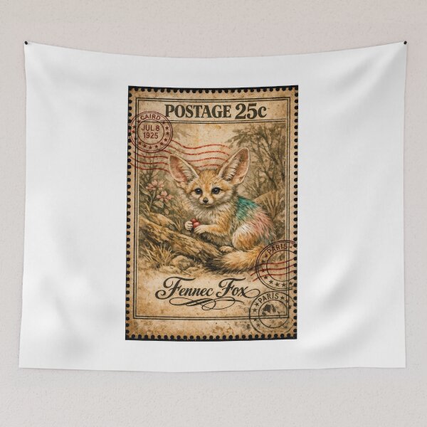 Item preview, Vintage Fennec Fox Stamp designed and sold by ForeverPrintsOK.
