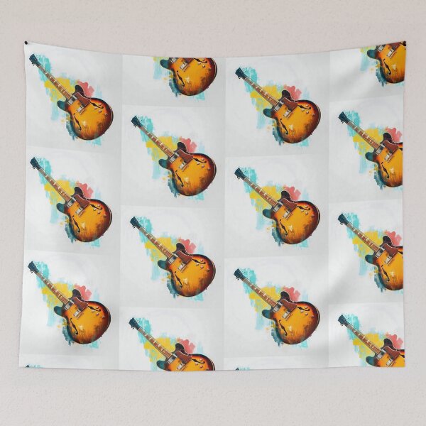Item preview, semi hollow Jazz guitar painting artwork designed and sold by gut2000.