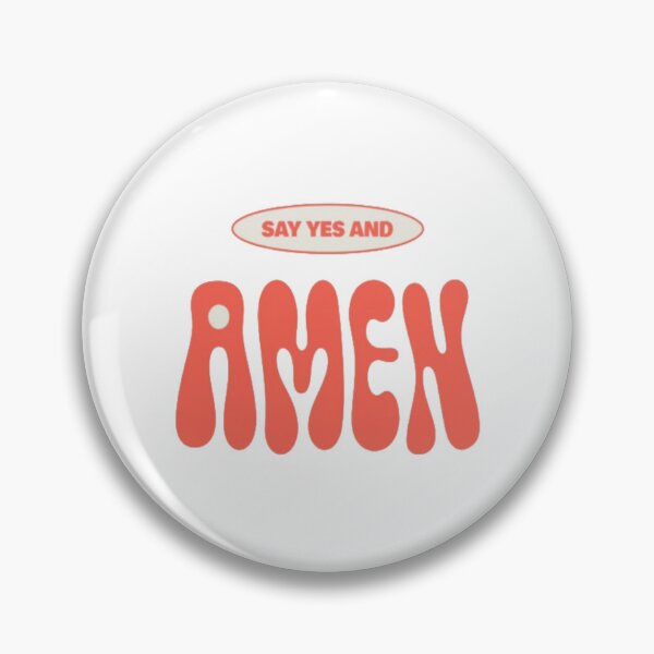 Item preview, SAY YES AND AMEN Retro Faith Typography | Positive Christian Encouragement Design designed and sold by Bright Nest Studio.