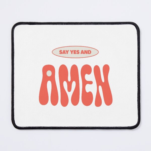 Item preview, SAY YES AND AMEN Retro Faith Typography | Positive Christian Encouragement Design designed and sold by Bright Nest Studio.