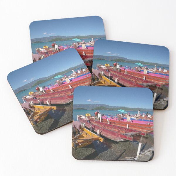 Item preview, Colorful Pig Trough Boats on Lugu Lake, Yunnan designed and sold by sinseeho.