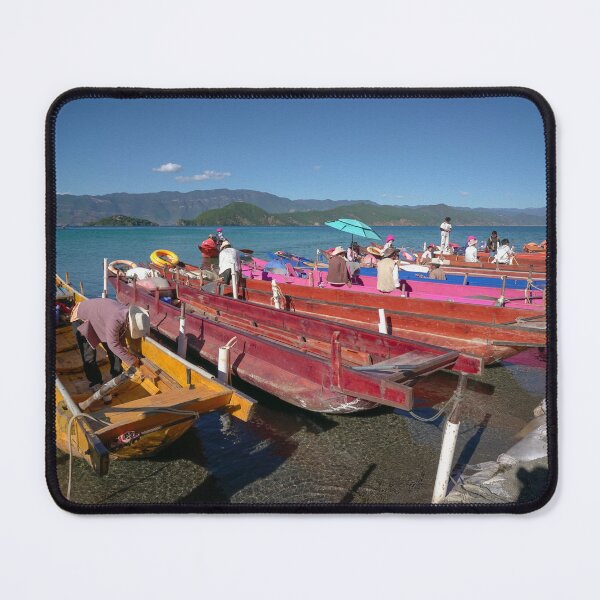 Item preview, Colorful Pig Trough Boats on Lugu Lake, Yunnan designed and sold by sinseeho.
