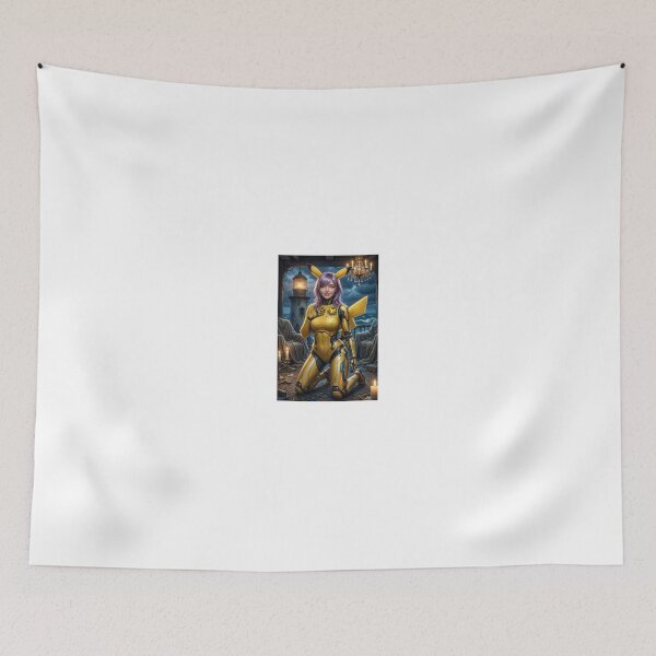 Item preview, Mecha Pika Girl Kneeling in Stormy Lighthouse designed and sold by CathryneDelamort.