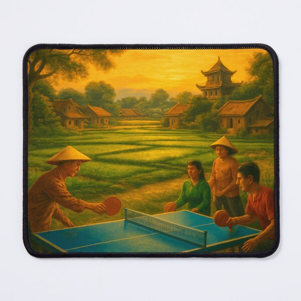Item preview, Golden Hour Table Tennis: Surreal Rural Landscape Ping Pong Art designed and sold by OhMyPingCo.