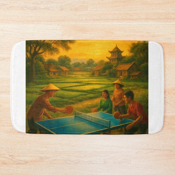 Item preview, Golden Hour Table Tennis: Surreal Rural Landscape Ping Pong Art designed and sold by OhMyPingCo.
