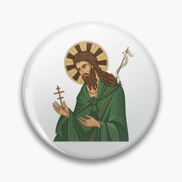 Item preview, Saint John Baptist East Europian Church Orthodox Religion Icon designed and sold by Blok45.
