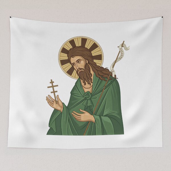 Item preview, Saint John Baptist East Europian Church Orthodox Religion Icon designed and sold by Blok45.