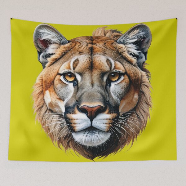 Item preview, A disturbing portrait of a Puma & Lion hybrid feline! (Digital illustration) designed and sold by Alan-David.
