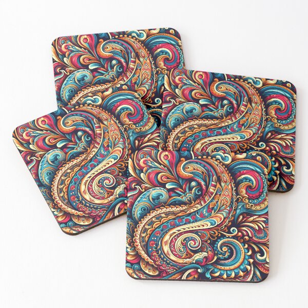 Item preview, Vibrant Psychedelic Paisley Swirl Boho Pattern Art designed and sold by Apex Designs.