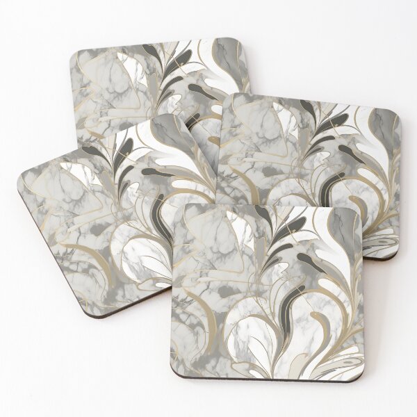 Item preview, Marble Bloom Luxe - Elegant Gold and Black Abstract Marble Pattern designed and sold by Hashola Designs.