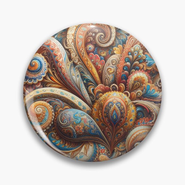 Item preview, Vintage Copper Blue Paisley Floral Boho Pattern designed and sold by Apex Designs.