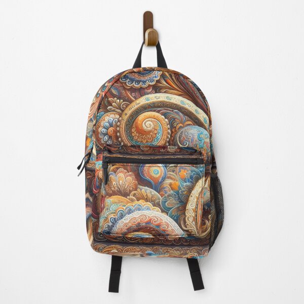 Item preview, Vintage Copper Blue Paisley Floral Boho Pattern designed and sold by Apex Designs.
