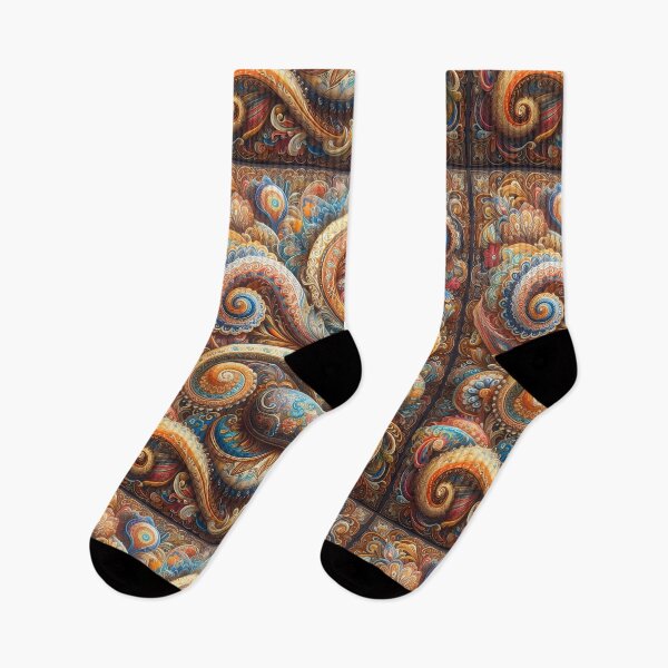 Item preview, Vintage Copper Blue Paisley Floral Boho Pattern designed and sold by Apex Designs.