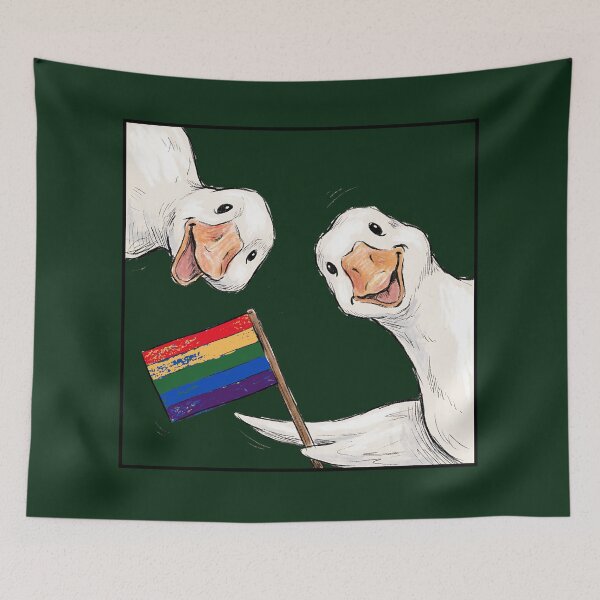 Item preview, Silly Goose Couple Rainbow Pride Flag designed and sold by TackyTime.