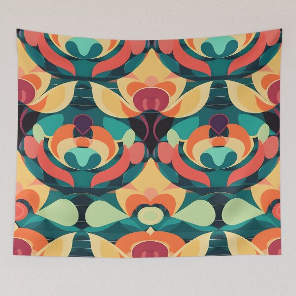 Item preview, Retro Bloom Mosaic – Bold Mid-Century Floral Geometric Pattern designed and sold by Hashola Designs.