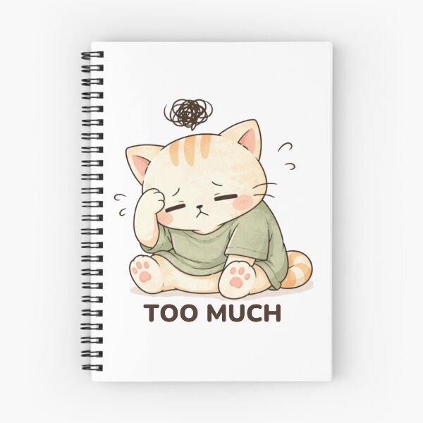 Item preview, Too Much Cat | Cute Kawaii Aesthetic | Stressed Overwhelmed Mood Design designed and sold by The Mood Index.