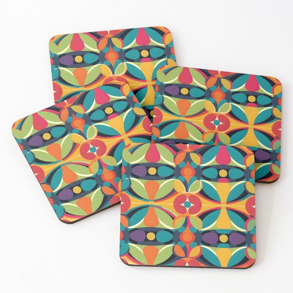 Item preview, Sunset Pop Geometry – Bold Retro Floral and Geometric Pattern designed and sold by Hashola Designs.