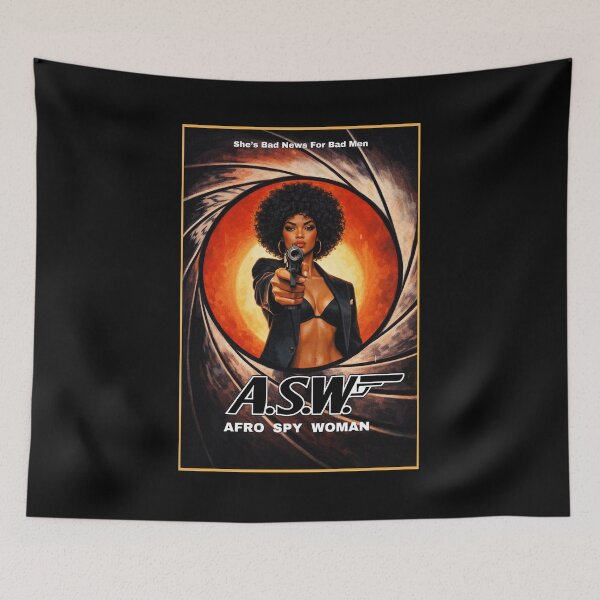 Item preview, Afro Spy Woman - Retro  Action Movie Black Heroine  designed and sold by FilMate.