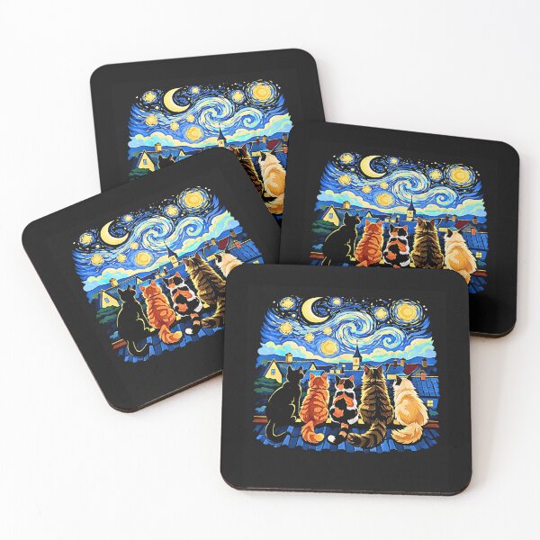 Item preview,  Cute Cat Starry Night Art – Van Gogh Inspired designed and sold by FerminVigo.