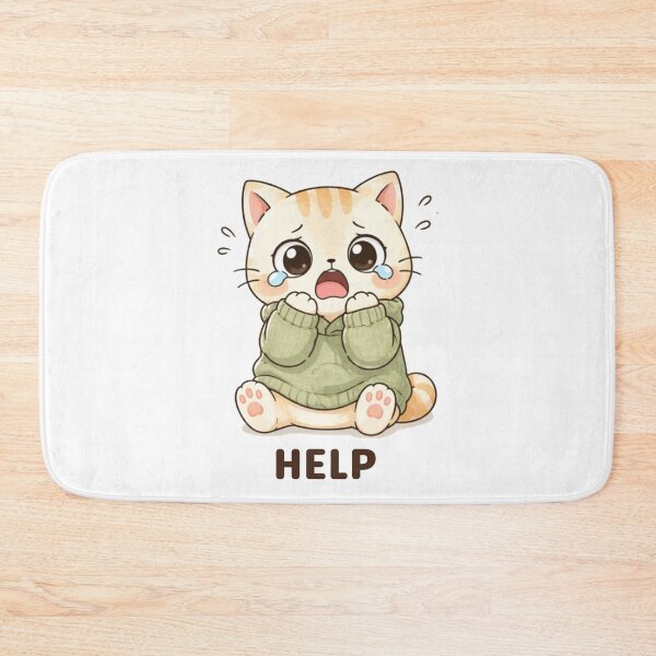 Item preview, Help Cat | Cute Kawaii Aesthetic | Overwhelmed Panic Mood Design designed and sold by The Mood Index.