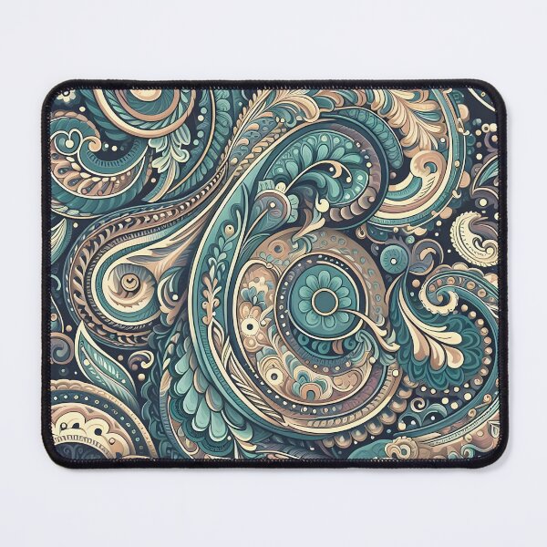 Item preview, Soft Teal Beige Paisley Floral Boho Pattern designed and sold by Apex Designs.