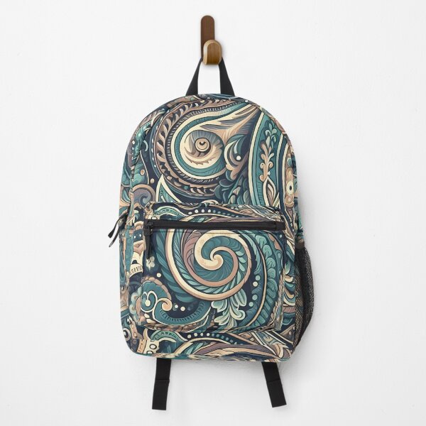 Item preview, Soft Teal Beige Paisley Floral Boho Pattern designed and sold by Apex Designs.