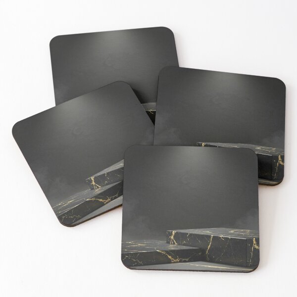 Item preview, Luxury Black Marble Podium with Gold Veins and Dark Smoke Atmosphere designed and sold by Art-Ulas.