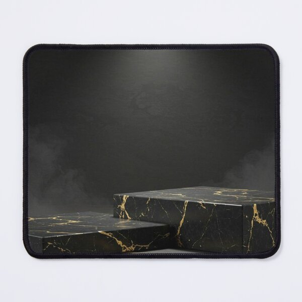 Item preview, Luxury Black Marble Podium with Gold Veins and Dark Smoke Atmosphere designed and sold by Art-Ulas.