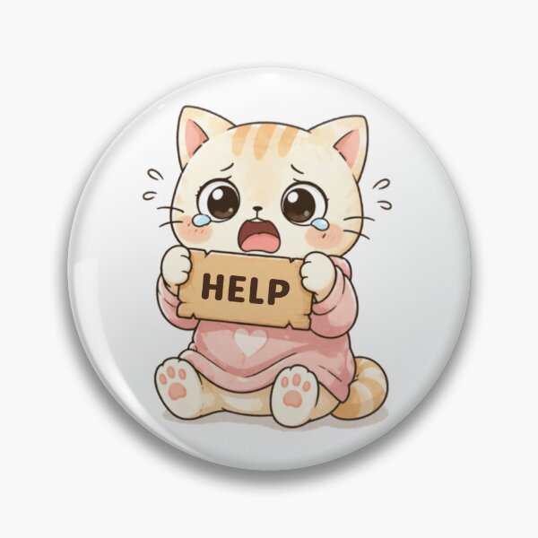 Item preview, Help Cat | Cute Kawaii Aesthetic | Crying Emotional Mood Design designed and sold by The Mood Index.