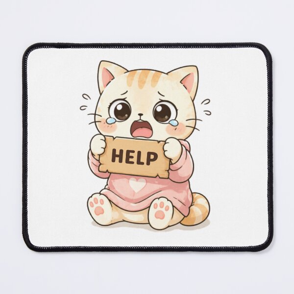 Item preview, Help Cat | Cute Kawaii Aesthetic | Crying Emotional Mood Design designed and sold by The Mood Index.