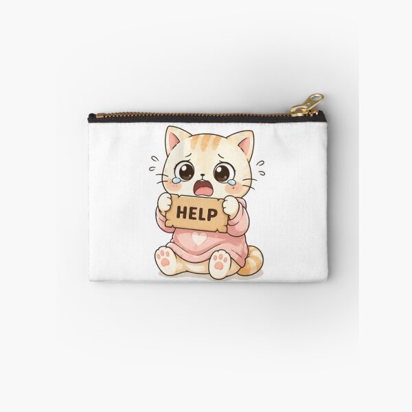 Item preview, Help Cat | Cute Kawaii Aesthetic | Crying Emotional Mood Design designed and sold by The Mood Index.