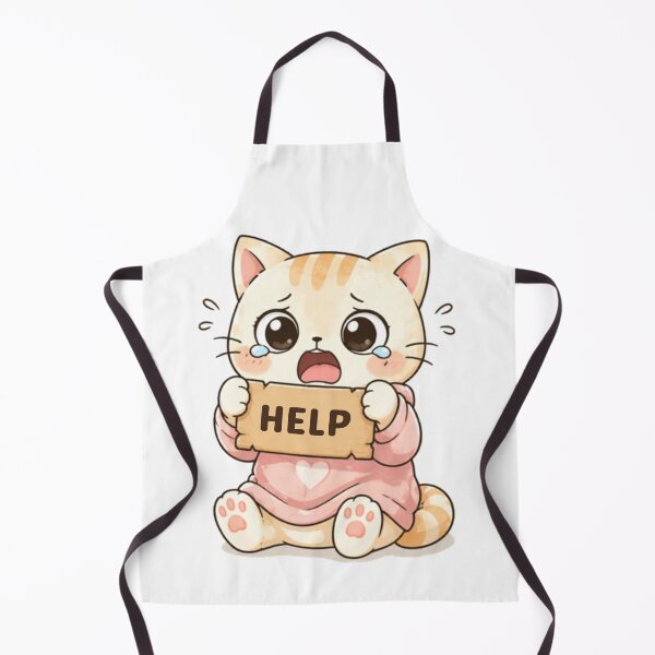 Item preview, Help Cat | Cute Kawaii Aesthetic | Crying Emotional Mood Design designed and sold by The Mood Index.