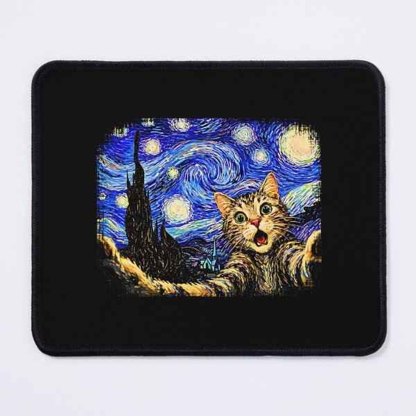 Item preview, Cute Cat Starry Night Art – Van Gogh Inspired designed and sold by FerminVigo.