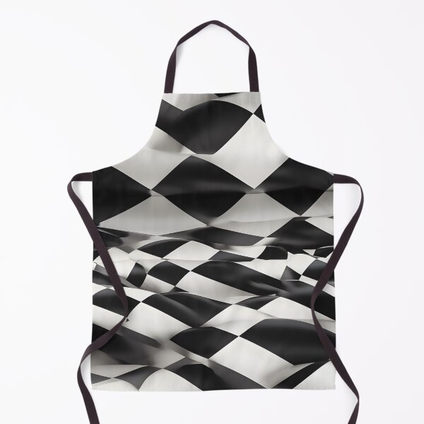 Item preview, Checkered Motion – Abstract Black and White Racing Flag Wave Pattern designed and sold by Hashola Designs.
