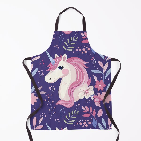 Item preview, Cute unicorn, picture book pattern, pink and purple colors, fantasy world, crystal horn. Seamless pattern designed and sold by Leylita Design.