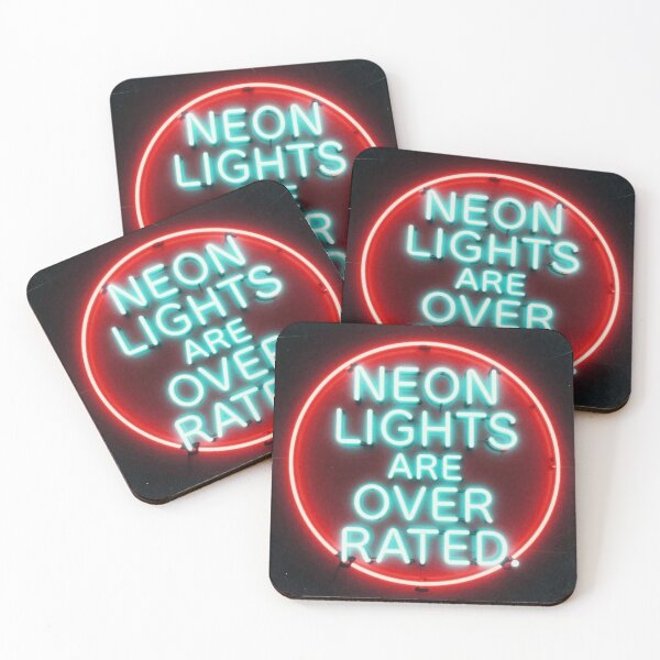 Item preview, Neon Lights Are Overrated Neon Cyan Red Light Sign designed and sold by Dancing Papaya.