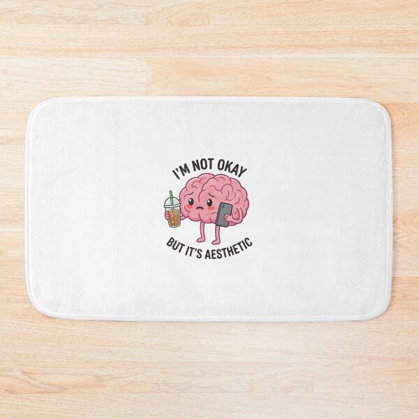 Item preview, I’m Not Okay But It’s Aesthetic Funny Meme Sticker | Relatable Mental Health Humor designed and sold by NA-art725.
